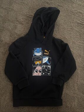 Puma Black Hoodie with Colorful Cartoon Panel Graphics